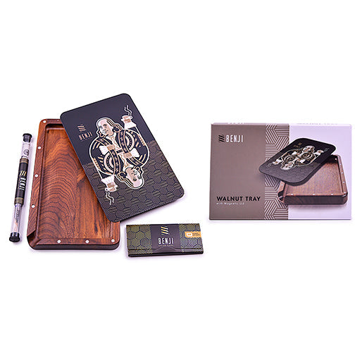 Benji - Walnut Tray w/ Magnetic Lid Kit - King Franklin - Headshop.com