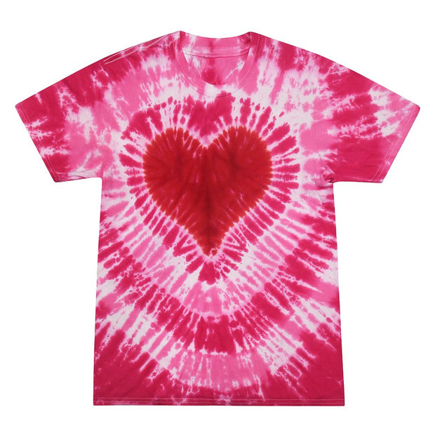 Short Sleeve Tie Dye T-Shirt | Pink Heart - Headshop.com