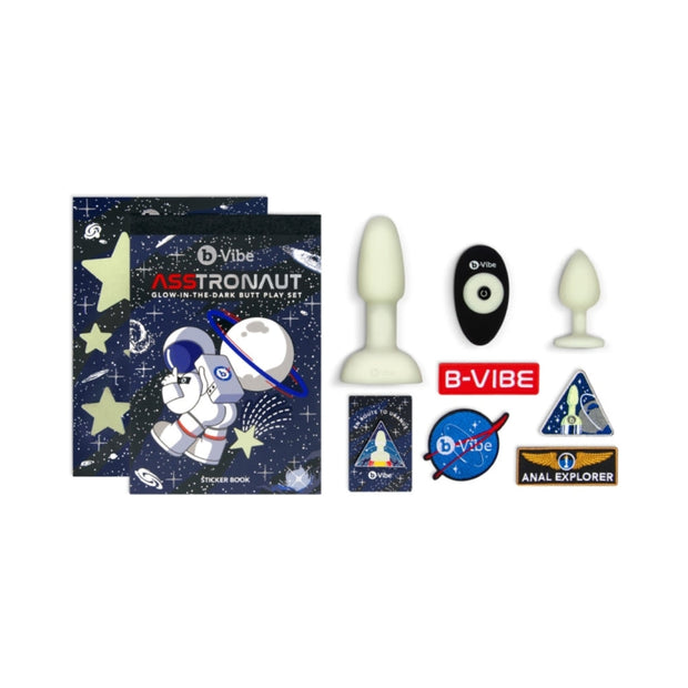 b-Vibe Limited Edition 10-Piece Asstronaut Glow-in-the-Dark Butt Play Set - Headshop.com