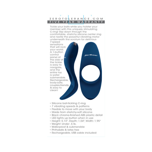 Zero Tolerance Cup 'Em Rechargeable Ball Cup C-Ring Silicone Blue - Headshop.com