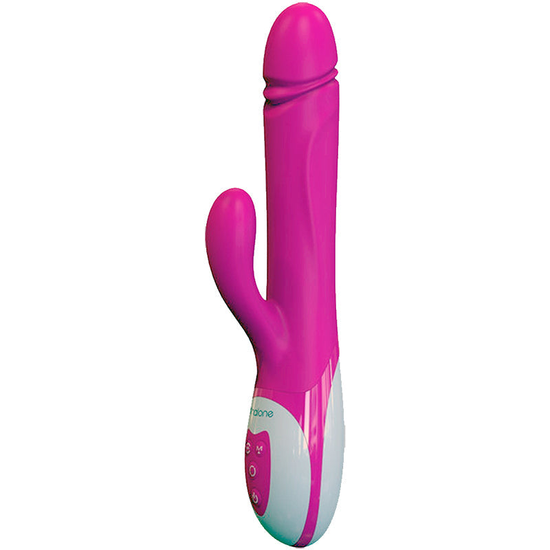 Nalone Wave Rechargeable Silicone Rotating Dual Stimulation Vibrator Pink - Headshop.com