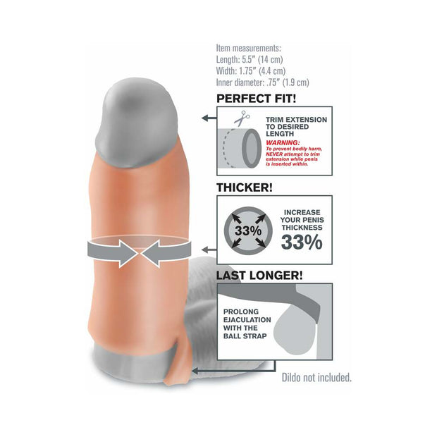 Pipedream Fantasy X-tensions 5.5 in. Real Feel Enhancer Open-Ended Sling Beige - Headshop.com