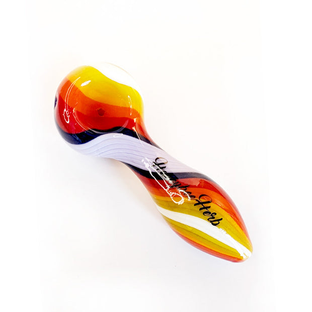 Vibrant  Linework Twist Spoon Pipe