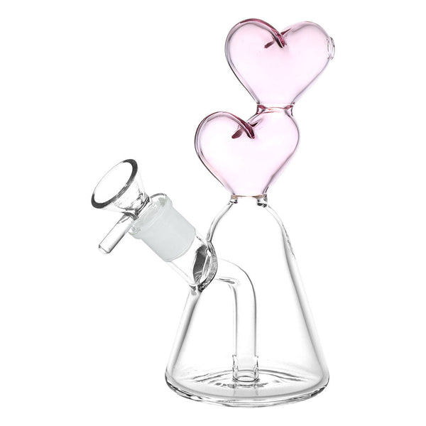 Hearts Converge Glass Water Pipe - 6.75" / 14mm F Hearts Converge Glass Water Pipe - 6.75" / 14mm F
