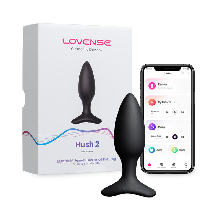 Lovense Hush 2 Bluetooth Remote-Controlled Vibrating Butt Plug S 1.5 in. - Headshop.com