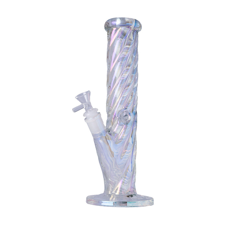 Human Grade Twisted Iridescent Tube Glass Water Pipe