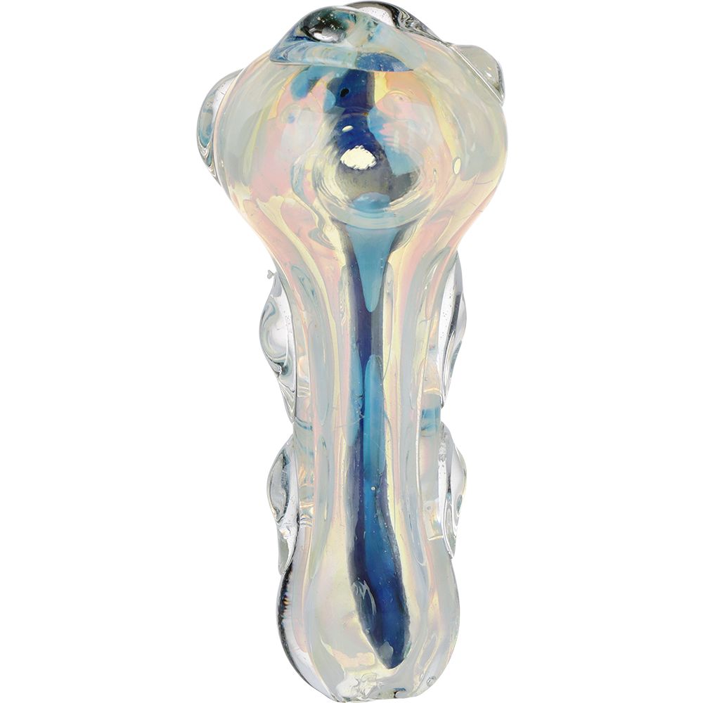 Bumpy Ride on the River Lethe Dichro Stripe Glass Spoon Pipe - 3.75" - Headshop.com