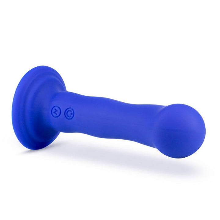 Impressions Santorini Rechargeable Silicone 6.5 in. Vibrating Dildo Blue - Headshop.com
