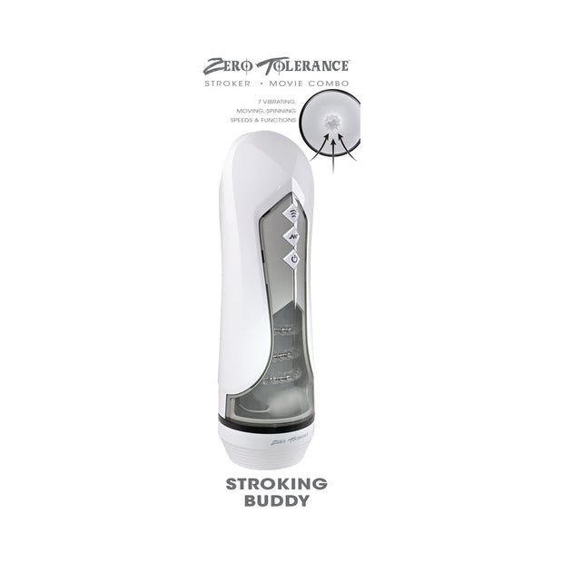 Zero Tolerance Stroking Buddy Rechargeable Vibrating Stroker White - Headshop.com