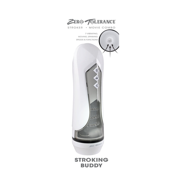 Zero Tolerance Stroking Buddy Rechargeable Vibrating Stroker White - Headshop.com