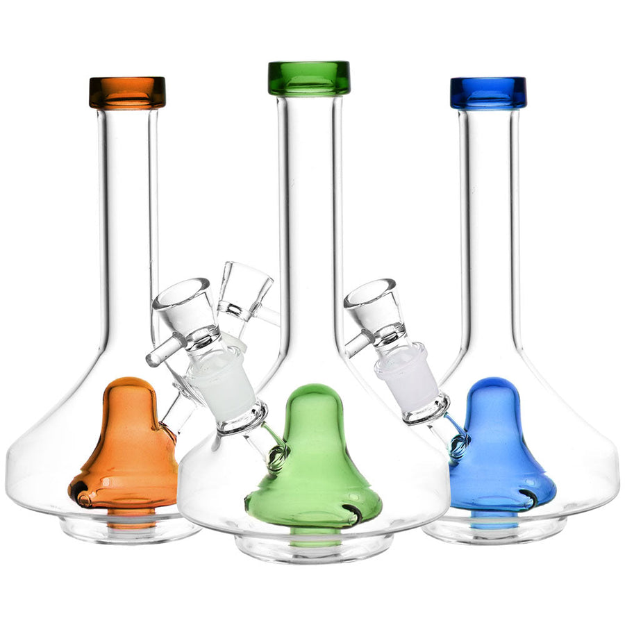 Hues Within Wide Base Glass Water Pipe - 8.25" / 19mm F / Colors Vary - Headshop.com