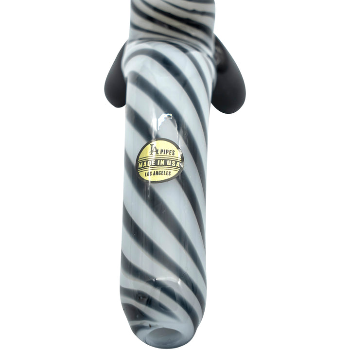 LA Pipes Bone White Sitting Sherlock Glass Pipe - Headshop.com