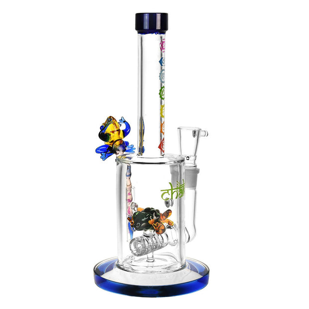 Chakra Frog Water Pipe w/ Stir Tool - 9"/19mm F/Asst Colors - Headshop.com