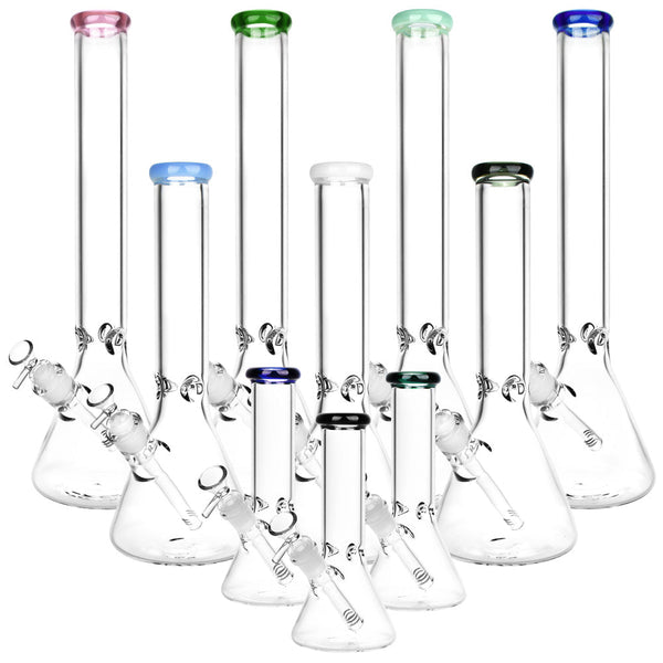 Classic Glass Beaker Light Water Pipe | 14mm F | Colors Vary Classic Glass Beaker Light Water Pipe | 14mm F | Colors Vary
