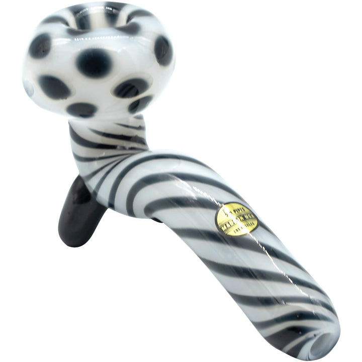 LA Pipes Bone White Sitting Sherlock Glass Pipe - Headshop.com