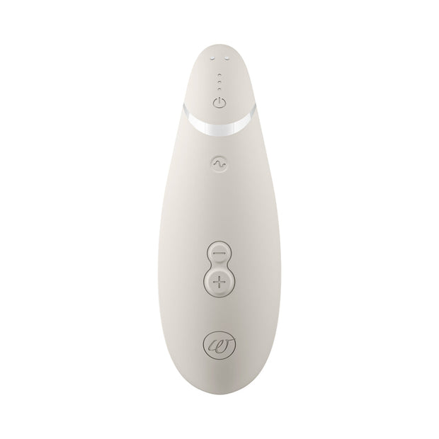 Womanizer Premium 2 Rechargeable Silicone Luxurious Pleasure Air Clitoral Stimulator Warm Gray - Headshop.com