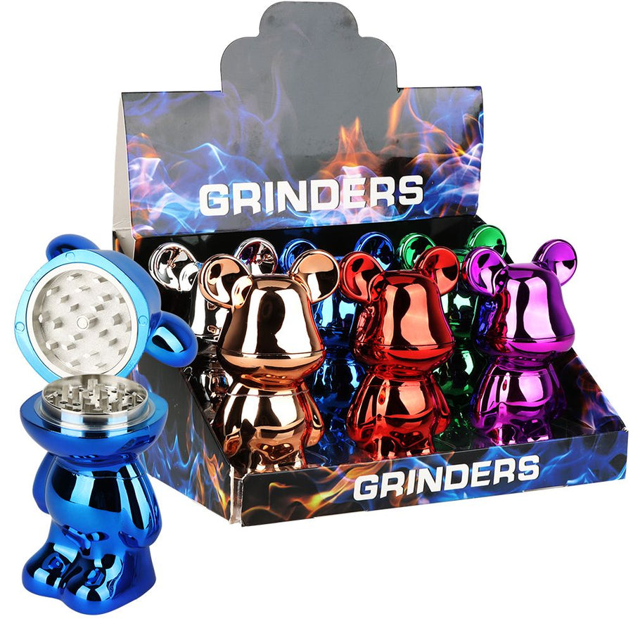 Metallic Mouse Aluminum Grinder - 3pc / 1.75" / 6ct - Headshop.com