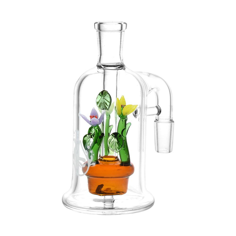 Pulsar Wild Flowers Glass Ash Catcher - 5" / 14mm / 90D - Headshop.com