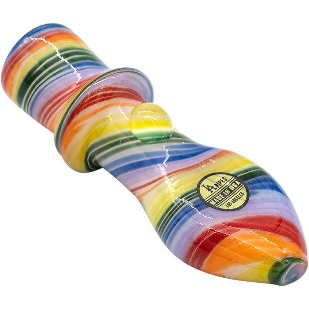 LA Pipes "Rainbow Tornado" Chillum Pipe - Headshop.com