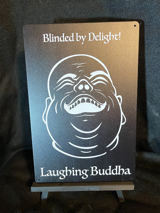 Laughing Buddha 20 cm x 30 cm Aluminum Sign - Headshop.com