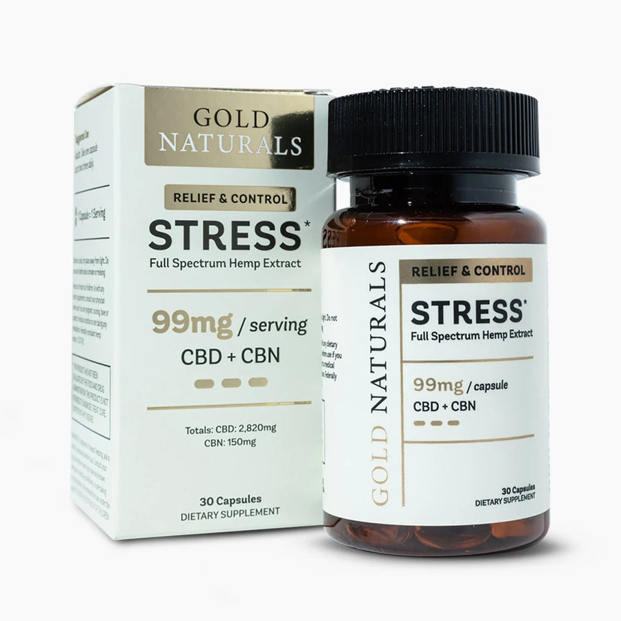 Gold Naturals Stress Relief Soft Gels - Headshop.com