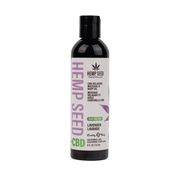 Earthly Body Hemp Seed CBD Relaxing Massage and Body Oil Lavender 8 oz. Earthly Body Hemp Seed CBD Relaxing Massage and Body Oil Lavender 8 oz.