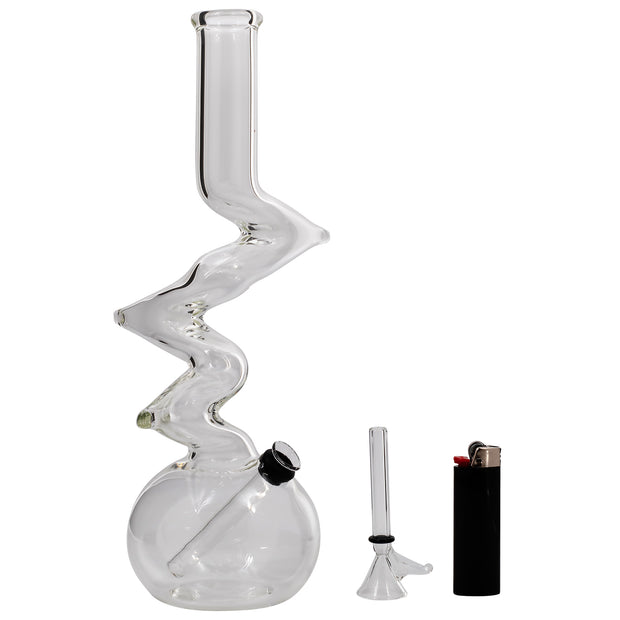 LA Pipes "Jacob's Ladder" Crystal Clear Zong Bong - Headshop.com