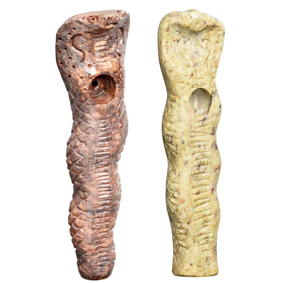 Textured Cobra Carved Stone Pipe - Headshop.com