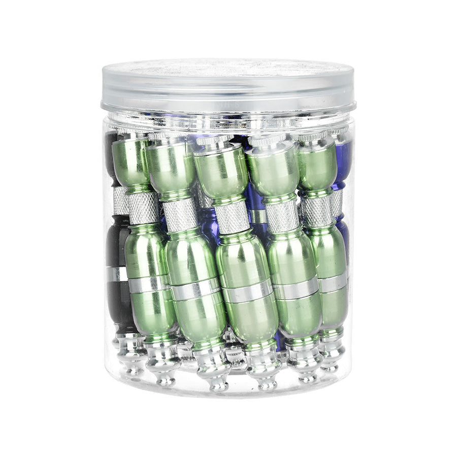 20PC JAR - Straight Capped Metal Pipe - 3.75" / Assorted Colors - Headshop.com