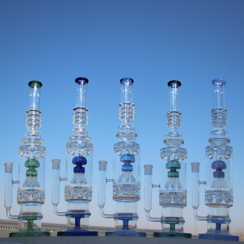 19.5" Jellyfish Sprinkler & Matrix Perc Glass Water Pipe - Headshop.com