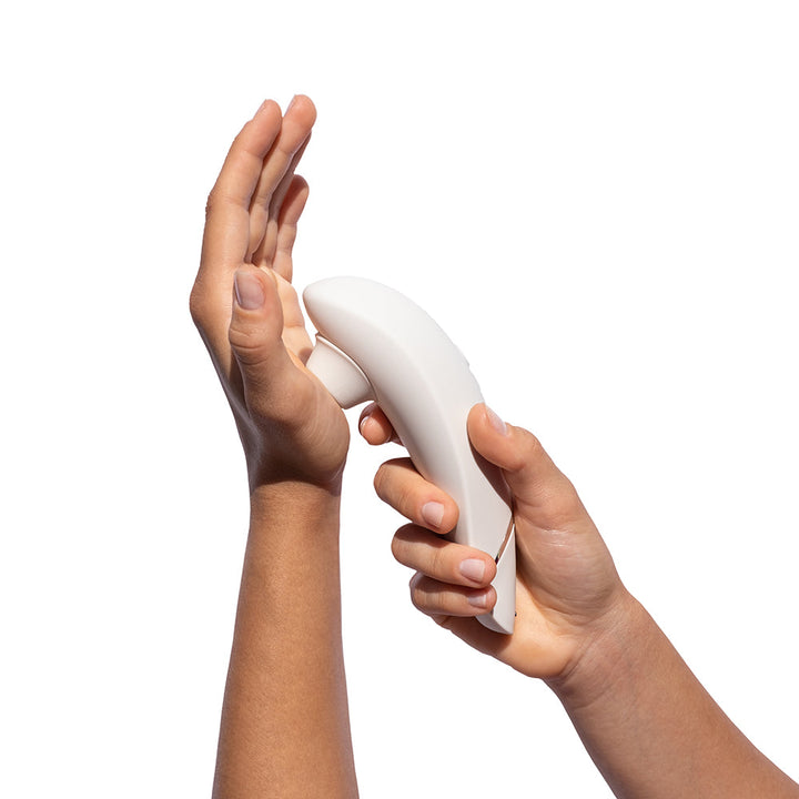 Womanizer Premium 2 Rechargeable Silicone Luxurious Pleasure Air Clitoral Stimulator Warm Gray - Headshop.com