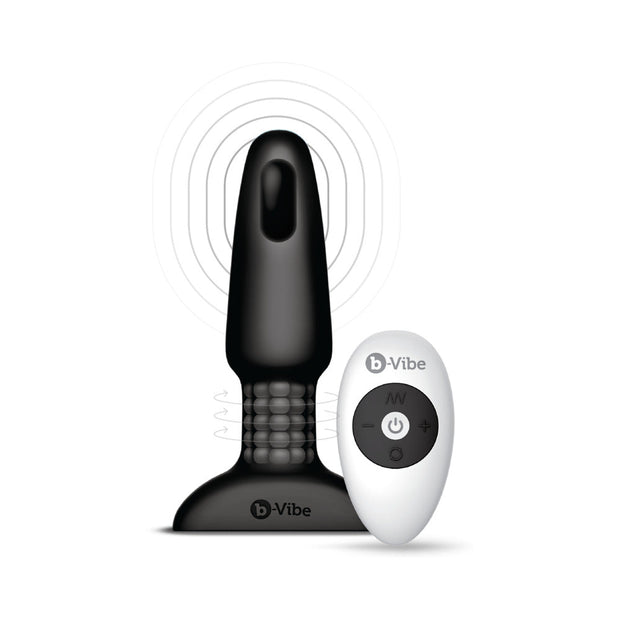 b-Vibe Rimming 2 Rotating and Vibrating Remote Control Plug Black - Headshop.com