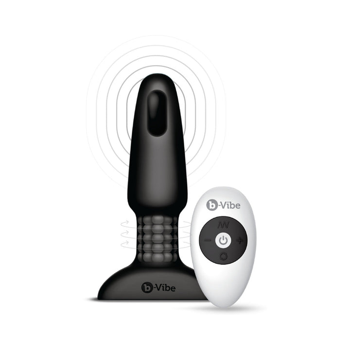 b-Vibe Rimming 2 Rotating and Vibrating Remote Control Plug Black - Headshop.com
