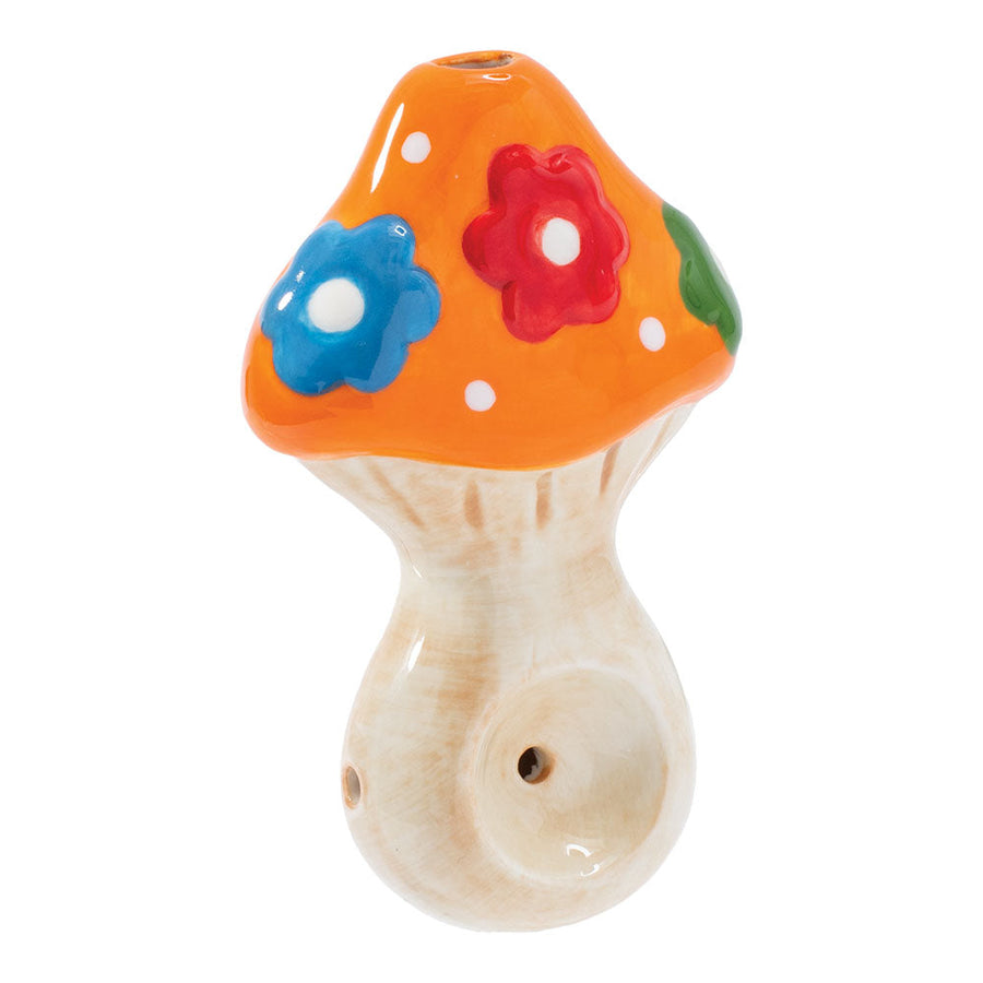 Wacky Bowlz Flower Mushroom Ceramic Pipe - 3.75" - Headshop.com