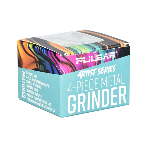 Pulsar Design Series Grinder with Side Art - Symbolic Tiles / 4pc / 2.5" - Headshop.com