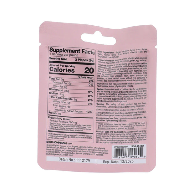 Spanish Fly Female Sensual Gummies Strawberry 2-Pack 12-Piece Display - Headshop.com