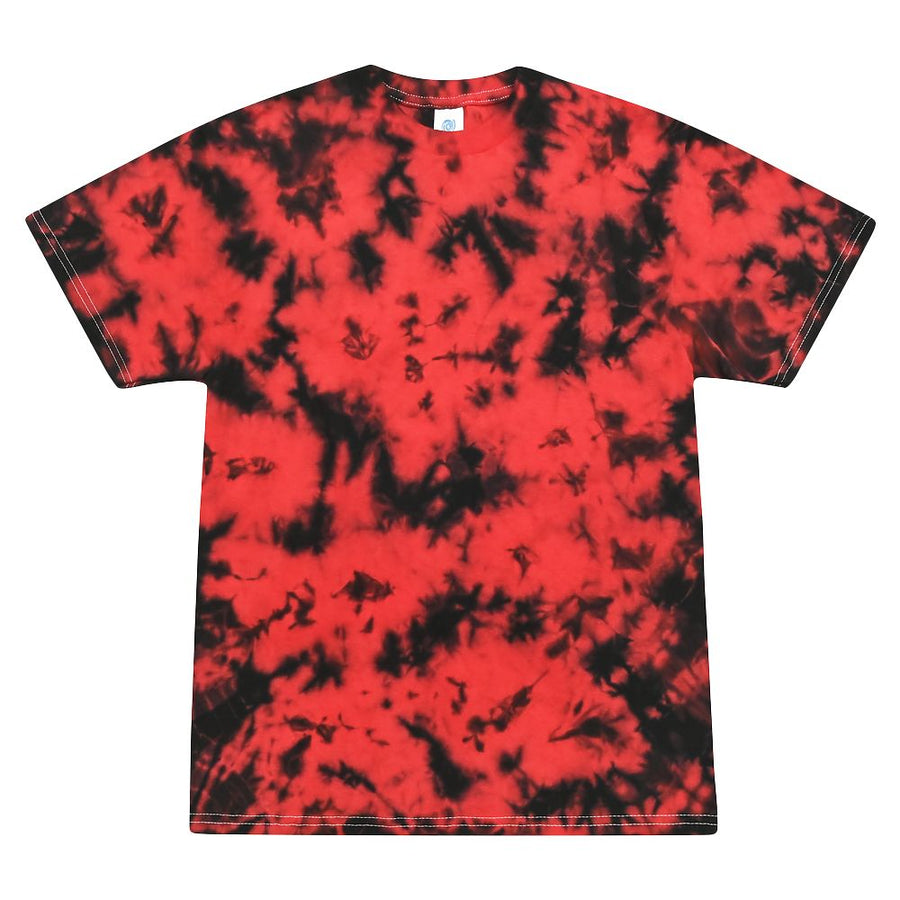 Short Sleeve Tie Dye T-Shirt | Crystal Red & Black - Headshop.com