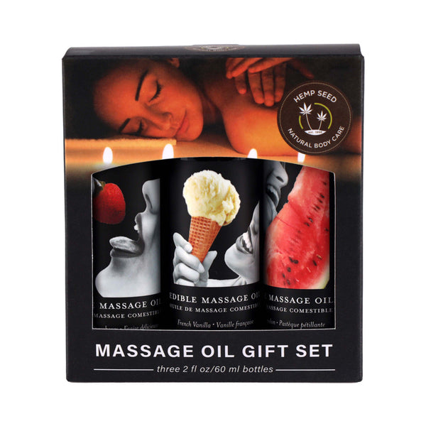 Earthly Body Hemp Seed Edible Massage Oil 3-Piece Set 2 oz. Earthly Body Hemp Seed Edible Massage Oil 3-Piece Set 2 oz.