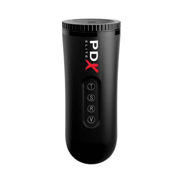 PDX Elite Moto Blower Rechargeable Thrusting Vibrating Suction Masturbator Clear/Black - Headshop.com
