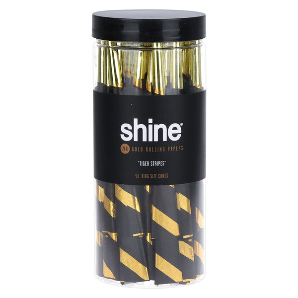 Shine 24K Gold Pre-Rolled Cones | King Size | 50pc Jar Shine 24K Gold Pre-Rolled Cones | King Size | 50pc Jar