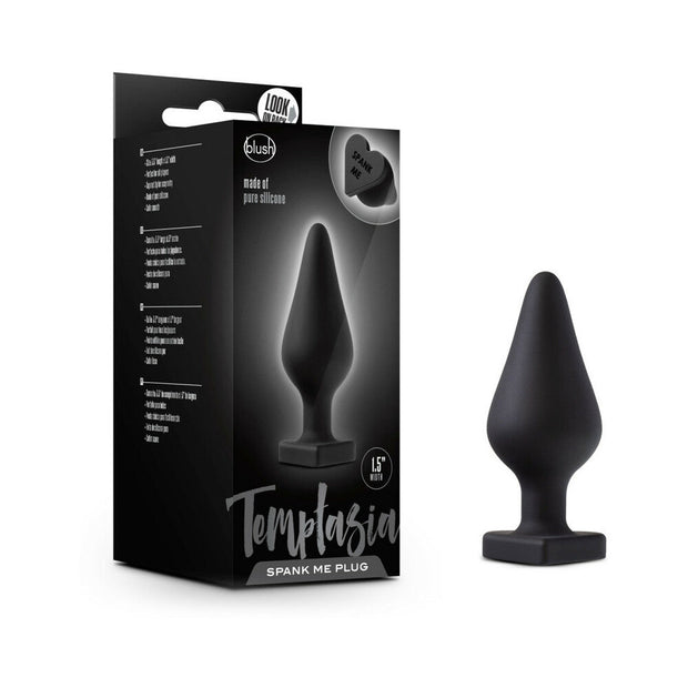 Blush Temptasia 'Spank Me' Silicone Anal Plug with Heart-Shaped Base Black - Headshop.com