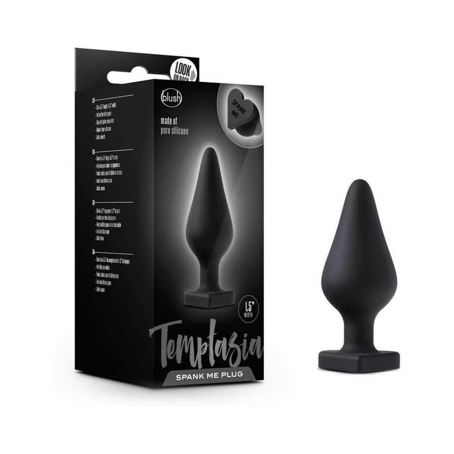 Blush Temptasia 'Spank Me' Silicone Anal Plug with Heart-Shaped Base Black - Headshop.com