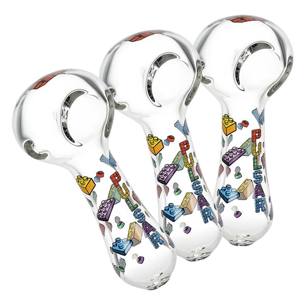 Pulsar Building Blocks Glass Spoon Pipe - 4.5" 3ct Pulsar Building Blocks Glass Spoon Pipe - 4.5" 3ct