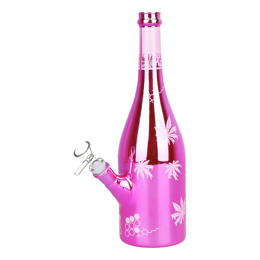 Dabtized Champagne Bottle Glass Water Pipe - 12" / 14mm F / Assorted Colors - Headshop.com