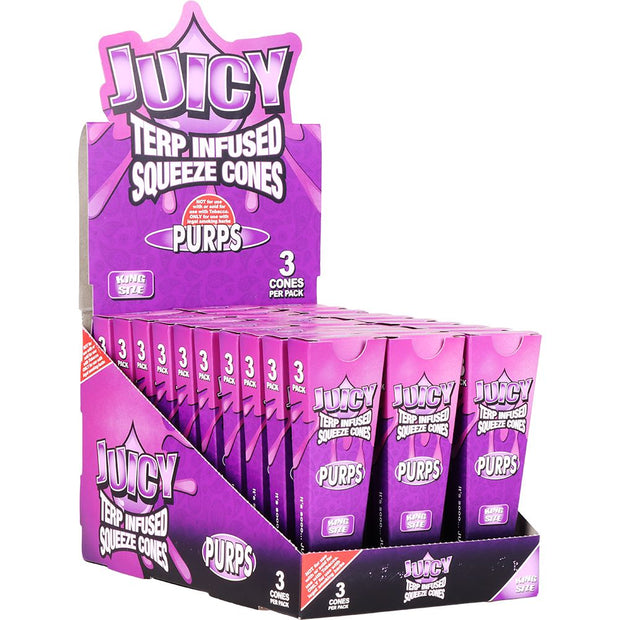 Juicy Terp Infused Squeeze Cones | Purps | 30pk Display - Headshop.com