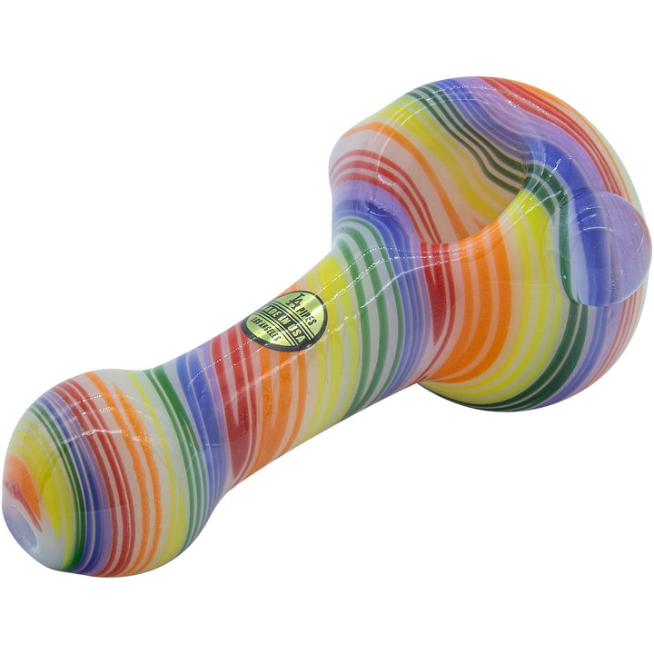 LA Pipes Rainbow Spirals Glass Pipe on White - Headshop.com