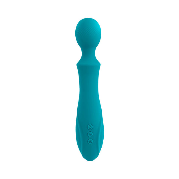 Evolved Wanderful Sucker Rechargeable Wand with Suction Silicone Teal - Headshop.com