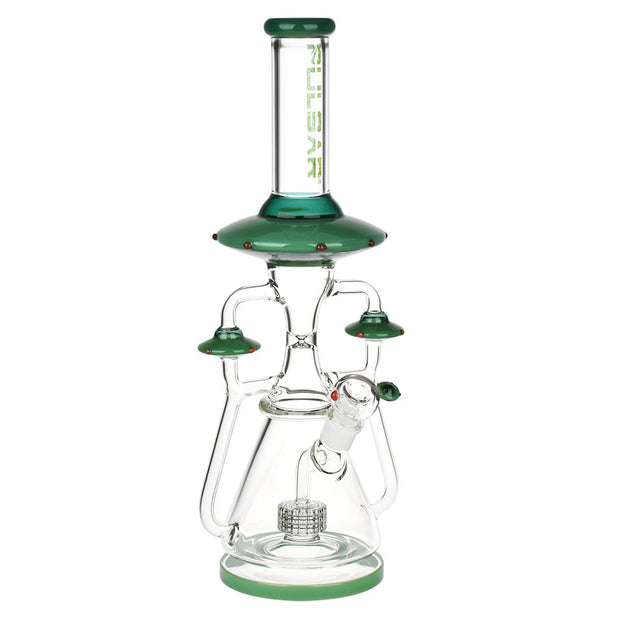 Pulsar Far-Out Visitors Recycler Glass Water Pipe | 17.25" | 19mm F - Headshop.com