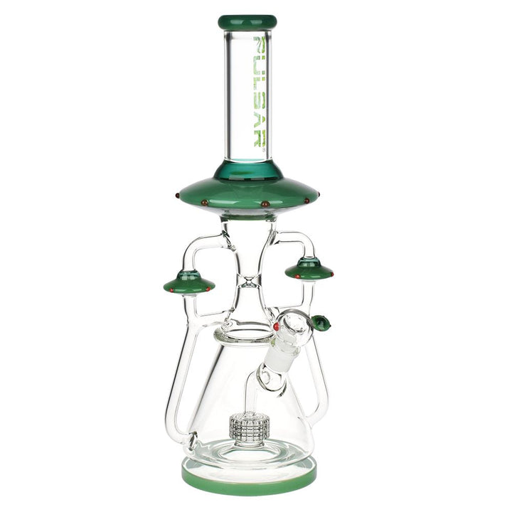 Pulsar Far-Out Visitors Recycler Glass Water Pipe | 17.25" | 19mm F - Headshop.com