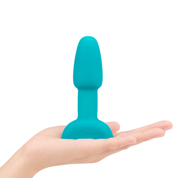 b-Vibe Rimming Petite Rotating and Vibrating Remote Control Plug Teal - Headshop.com